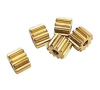 CYFANG 5 pezzi 0.4M 11T Pignone 5.2mm Diametro 2.5mm Spessore Ingranaggi in ottone Foro 2mm Denti dritti Modulo 0.4 11 Denti Ingranaggio cilindrico piatto Pignone cilindrico