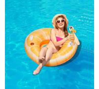 CYFIE Cerchio da nuoto gonfiabile con cuscino Anello di nuoto gonfiabile diametro 110 cm, capacita di carico 80 kg, adatto per feste in piscina, prendisole e spiaggia