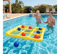 CYFIE Giocattolo per Piscina Tic Tac Toe, Gonfiabile, 3 x 3, con 10 Palline e 2 Pompe, Giocattolo per Adulti, Accessori per Piscina, Divertimento per Piscina, Spiaggia e Giardino, Giocattolo