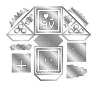 CYFUN DESIGN Set di fustelle in metallo colorate a forma di cubo, per realizzare biglietti, scrapbooking, forniture