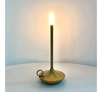 CYGEVUGL Lampada da Atmosfera per Cena a Lume di Candela, Lampada da Comodino 2500mAh Luminosità a 3 Livelli, Lampada da Tavolo per Bar/Caffè/Ristorante/Campeggio,Gold