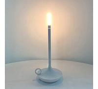 CYGEVUGL Lampada da Atmosfera per Cena a Lume di Candela, Lampada da Comodino 2500mAh Luminosità a 3 Livelli, Lampada da Tavolo per Bar/Caffè/Ristorante/Campeggio,White