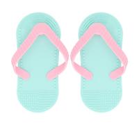 Cygmophing 2 pezzi Flip Flop Dentizione Giocattolo per bambini Lenire le emozioni Ridurre il dolore Massaggiagengive in silicone a forma di infradito (Blu)