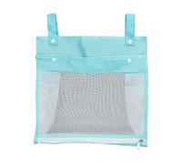 Cygmophing Baby Mesh Bath Toy Organizer Borsa portaoggetti con cerniera con bottone a pressione, grande capacità, portagiocattoli da bagno per bambini (Blu)