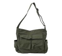 Cygmophing Borsa a tracolla Borsa a tracolla in tela con cuciture rinforzate vintage di grande capacità per laptop, tablet, cellulare, ombrello, cosmetici