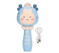 Cygmophing Microfono per bambini Cygmophing a forma di cartone animato Microfono wireless portatile ricaricabile incorporato BT per cantare durante i viaggi in auto (Blu)