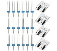 Cygmophing Sewing Machine Accessories 18Pcs Double Twin Needles Pins + 4Pcs Presser Foot Set