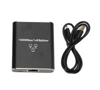 Cygmophing Splitter Ethernet da 1 a 2 Splitter LAN RJ45 ad alta velocità da 1000 Mbps con cavo di alimentazione USB per Cat8 Cat7 Cat6 Cat5 Cat5e