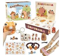 CYGMRFH Blind Box Capybara, Kit di Accessori Capybara, Scatola di Giochi per Bambini, Box di Countdown con 17 Elementi: Figure Capybara, Calze, Sticker, Ideale per Bambini dai 3 ai 12 Anni