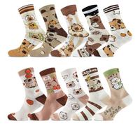 CYGMRFH Capybara Calzini divertenti da uomo e da donna, 34-42, in cotone colorato, motivo animale, carino, 10 paia di calzini colorati Kapibara, motivo animale, calzini in cotone