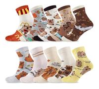 CYGMRFH Capybara Calzini divertenti da uomo e da donna, 34-42, in cotone colorato, motivo animale, carino, 10 paia di calzini colorati Kapibara, motivo animale, calzini in cotone