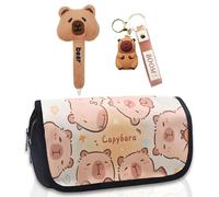 CYGMRFH Capybara Multistrato Astuccio, Plush Penne & Portachiavi, Multistrato Capybara Set, Grande Capacità,Astuccio Capybara Adorabile e Multifunzionale, Ideale per Scuola Ufficio e Studenti