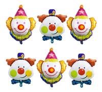 CYGMRFH Palloncini a forma di circo, 6 pezzi, multicolore, per carnevale, feste, decorazioni circo, pagliaccio, biodegradabili, con coriandoli, unisex adulti