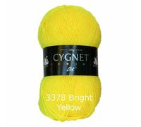 Cygnet DK Double Knitting 3378 Giallo Vivo 100g Filato Di Lana
