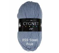 Cygnet DK Double Knitting 859 Blu Acciaio 100g Filato Di Lana