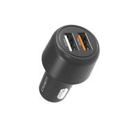 CYGNETT, Caricatore per Auto Doppia Porta USB-A 30W Ricarica Rapida, Nero
