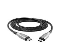 CYGNETT, Cavo USB-C a USB-C 3m Ricarica Rapida Ultra Resistente, Nero / Argento