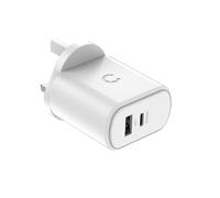 Cygnett PowerPlus 32W USB-C Wall Charger with Dual Ports UK - White
