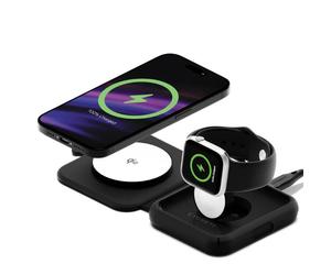 Cygnett Voyager Base Di Ricarica Da Viaggio 2 In 1 Qi2 Per Iphone 16 E Precedenti Ed Apple Watch Grigio Scuro CY5138WIRDE