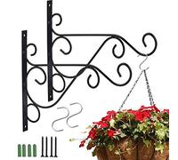 CYH 2 Pezzi Staffa per Piante Sospese, Supporto a Parete Appendere, Gancio a Muro per Cesto di Fiori in Ferro, con Viti, per Uccelli Piante Lanterne Campanelle a Vento,con 2 Ganci a Forma di S