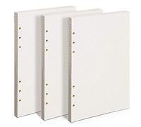CYH 3 Pacchi Confezioni di Ricarica di Carta A5, Quadretti Ricariche di Carta con 6 Fori Formato A5, Fogli Ricambio di Carta A5, per 6 Anelli Raccoglitori per Quaderni, 135 Fogli/270 Pagine
