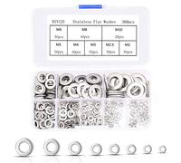 CYH 360 Pezzi Kit di Rondelle Piatte in Acciaio Inox, M2 M2.5 M3 M4 M5 M6 M8 M10 Rondella di Rame in Acciaio Inox e Assortimento Della Rondella di Bloccaggio per Viti di Tenuta Anelli di Tenuta