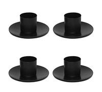 CYH 4 Pezzi Candelieri Portacandele in Metallo, Candelabro Nero Retrò, Porta Candele Supporto per Candela per Soggiorno Matrimonio Feste Natale Cena a Lume Decorazione della Tavola