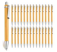 CYH Set di 30 Penne a Sfera in Legno di Bambù, Strumento di Scrittura Bamboo Penna a Sfera, Durevole e Ecologico, per Ufficio, Scuola, Famiglia