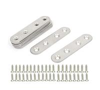 CYH Squadre Piattaforma in Acciaio Inox,10 Pezzi Gambe Di Montaggio in Metallo Supporti Di Fissaggio Dritti Piatti,Piastre In Metallo Supporti Angoli Piatti, con 40 Viti,per Riparazione Collegamento