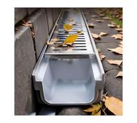 CYHTYM Canaletta Scolo Acqua Piovana 304 in Acciaio Inox Griglie Lineare Drainage Scarico Trench, Patio Esterno Shallow Channel Deck Yard Garage Driveway Bagno(60x10x10cm/23.6x3.9x3.9)