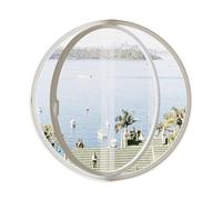 CYHTYM Finestra A Battente Girevole Finestra a oblò Rotonda Girevole con ASSE Centrale, Grandi finestre a Filo, per la Privacy e Il Controllo della Luce(Transparent Glass,50CM/19.7")