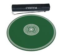 CYHTYM Grande tappetino circolare per Mahjong, nuovo tappetino morbido in stile cinese, riduzione del rumore e isolamento(Green,120cm/47.2")