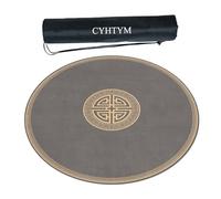 CYHTYM Grande tappetino circolare per Mahjong, nuovo tappetino morbido in stile cinese, riduzione del rumore e isolamento(Brown,100CM/39.3")