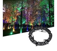 CYHTYM Luce dell'albero dell'anello all'aperto Luce circolare per alberi di palma da esterno a 7 colori, cambio colore automatico in 5 secondi, AC220V, faretto LED da giardino(6 SETS)