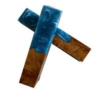 CYHTYM Manico Di Coltello Materiale vuoto per manico di coltello sigillato, resina blu stabile e materiali in legno, tavola da intaglio fatta a mano fai-da-te