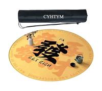 CYHTYM Nuovo tappetino circolare per Mahjong in stile cinese, grande tappetino morbido, lavabile(Yellow,60CM/23.6")