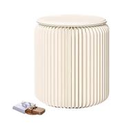 CYHTYM Sgabello pieghevole Sgabello Circolare Pieghevole In Carta Kraft, Sedia Creativa Per Il Tempo Libero Con Fisarmonica, Utilizzato Per Cambiare Le Scarpe(White,38x40cm/14.96x15.74in)