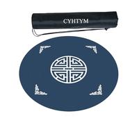 CYHTYM Tappetino circolare per Mahjong cinese nuovo, grande cuscino da tavolo spesso e morbido, lavabile(Blue,60CM/23.6")