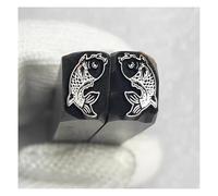 CYHTYM Timbri in Metallo Strumenti per Il processo Fai da Te di stampaggio del Metallo, Modello Carpa 7x11 mm, per punzonare Metallo, Gioielli, Argilla, Pelle, Legno