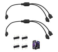 Cyiamku 2 cavi RGB PC 1 a 2, Splitter ARGB 3 Pin 5V 30 cm con pin maschi, estensione ARGB indirizzabile per ventilatori e strisce LED, compatibile con schede madri hub RGB di PC Gaming