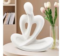 Cyiecw Statua Pensatore Bianco in Ceramica, Figure Decorative Moderne, Sculture Astratte ed Estetiche per Soggiorno, Camera da Letto, Ufficio, Bar, Libreria, Tavolo
