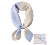 Cyiecweu Bandana Foulard Donna Seta, Foulard in Seta Elegante, Regalo per Donne, Sciarpa Donna, Bandane da Spiaggia con Motivi Classici, Blu Curry