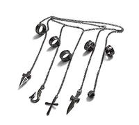 CYILPR Portachiavi con cinque anelli rapers semplici Kurapika catenine braccialetto pieno cinque anelli anelli gioielli regalo per adulti, Come mostrato, Taglia unica