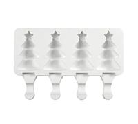 CYILPR Stampi per cubetti di ghiaccio, a forma di albero di Natale, in silicone, per lecca-lecca, utensili da forno, sicuro per fondente e caramelle