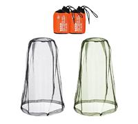 CYIOU 2 Pezzi Zanzariera Cappello Leggeri e Resistenti Zanzariera per il Viso Viene Fornito con 2 Borse Portaoggetti Adatto per Esterni Campeggio Viaggi (Nero+Verde)