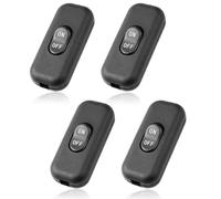 CYIOU 4 Pezzi Interruttore Bipolare 6A 250V Interruttore a Pulsante Mini Interruttore Lampada per 2-3 Linea per Lampada da Tavolo Scrivania Camera da Letto (Nero)