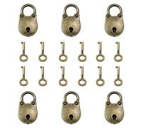 CYIOU 6 Piezas OSO Mini Candado Aleación de Zinc Retro Pequeño Candado con 6 Llaves Adecuado para Cajas de Madera Joyeros y Maletas Etc