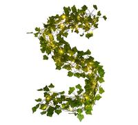 CYIOU Ghirlanda di Edera Artificiale Luci a Corda 33 Piede/10M 100 Luci LED Edera Ghirlanda Luminosa Luci Decorative Interno per Balcone Finestra Giardino Matrimonio este Decorazione(senza batteria)