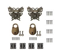 CYIOU Set di 12 lucchetti vintage a forma di farfalla, in lega anticata, multifunzionale, decorativo, per la casa, piccoli oggetti, valigie, portagioie (con viti)