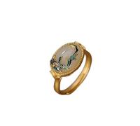 CYJAZNHH Anello di giada, Anello da donna in giada Hotan con pietre preziose naturali, argento 925, design orchidea/loto, dimensioni 12x18-19 mm(Orchid Ring)